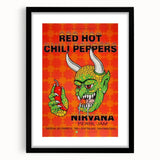 Red Hot Chili Peppers Nirvana Concert Poster | Vintage Rock Art