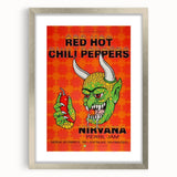 Red Hot Chili Peppers Nirvana Concert Poster | Vintage Rock Art