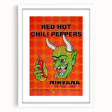 Red Hot Chili Peppers Nirvana Concert Poster | Vintage Rock Art