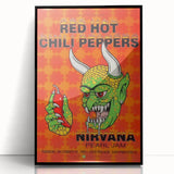 Red Hot Chili Peppers Nirvana Concert Poster | Vintage Rock Art
