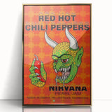Red Hot Chili Peppers Nirvana Concert Poster | Vintage Rock Art