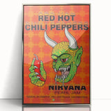 Red Hot Chili Peppers Nirvana Concert Poster | Vintage Rock Art
