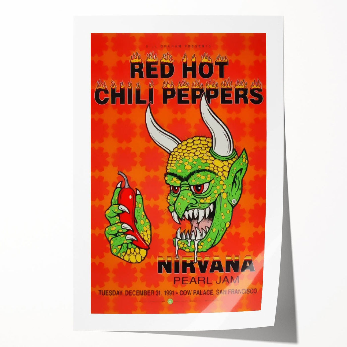 Red Hot Chili Peppers Nirvana Concert Poster | Vintage Rock Art
