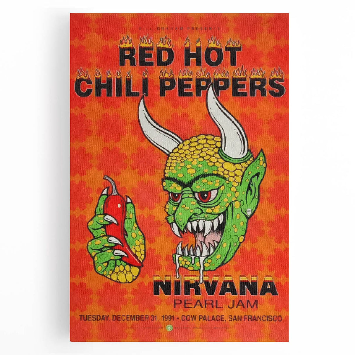 Red Hot Chili Peppers Nirvana Concert Poster | Vintage Rock Art