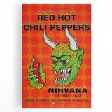 Red Hot Chili Peppers Nirvana Concert Poster | Vintage Rock Art