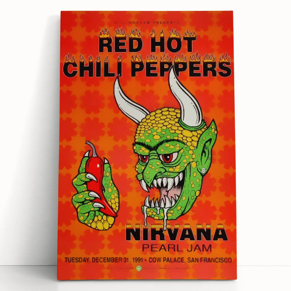 Red Hot Chili Peppers Nirvana Concert Poster | Vintage Rock Art