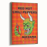 Red Hot Chili Peppers Nirvana Concert Poster | Vintage Rock Art