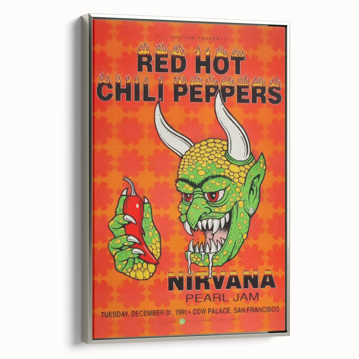 Red Hot Chili Peppers Nirvana Concert Poster | Vintage Rock Art