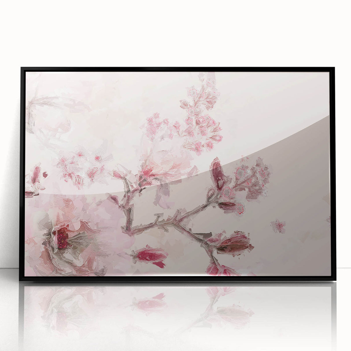 Cherry Blossom Elegance - Modern Living Room Canvas Wall Art