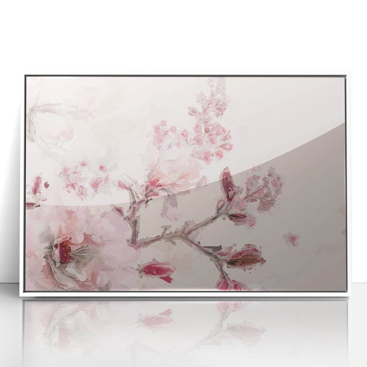 Cherry Blossom Elegance - Modern Living Room Canvas Wall Art