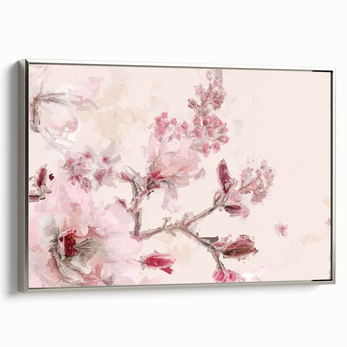 Cherry Blossom Elegance - Modern Living Room Canvas Wall Art