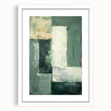 Abstract minimalist wall art framed in white with a mat, showcasing a clean, modern design perfect for contemporary home decor, available in various sizes.