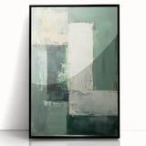 Framed abstract minimalist wall art featuring a sleek black design, showcasing a modern aesthetic with clean lines and a polished acrylic finish. Perfect for contemporary interior decor.