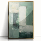 Framed abstract minimalist wall art featuring a gold-acrylic design, showcasing elegant geometric patterns against a sleek white background, ideal for modern decor.