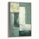 Framed abstract minimalist wall art featuring a silver color palette, showcasing sleek lines and geometric shapes, perfect for modern home decor.