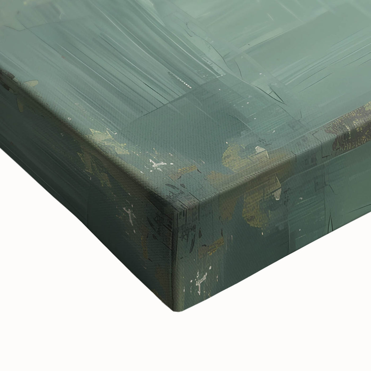 Close-up of a stretched canvas featuring abstract minimalist wall art with soft pastel colors and geometric shapes, ideal for modern home decor and artistic expression.