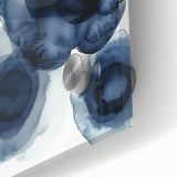 Modern Abstract Wall Art – Navy Blue Floral-Inspired Ink Design