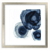 Modern Abstract Wall Art – Navy Blue Floral-Inspired Ink Design