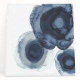 Modern Abstract Wall Art – Navy Blue Floral-Inspired Ink Design