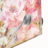 Golden Bloom Elegance - Modern Floral Living Room Canvas Art