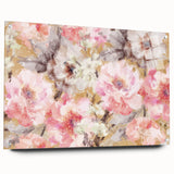 Golden Bloom Elegance - Modern Floral Living Room Canvas Art