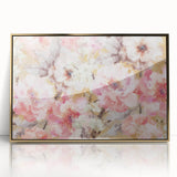 Golden Bloom Elegance - Modern Floral Living Room Canvas Art