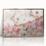 Golden Bloom Elegance - Modern Floral Living Room Canvas Art