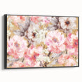 Golden Bloom Elegance - Modern Floral Living Room Canvas Art