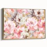 Golden Bloom Elegance - Modern Floral Living Room Canvas Art
