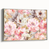 Golden Bloom Elegance - Modern Floral Living Room Canvas Art