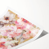 Golden Bloom Elegance - Modern Floral Living Room Canvas Art