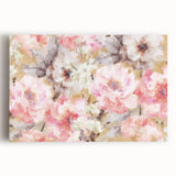 Golden Bloom Elegance - Modern Floral Living Room Canvas Art