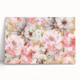 Golden Bloom Elegance - Modern Floral Living Room Canvas Art