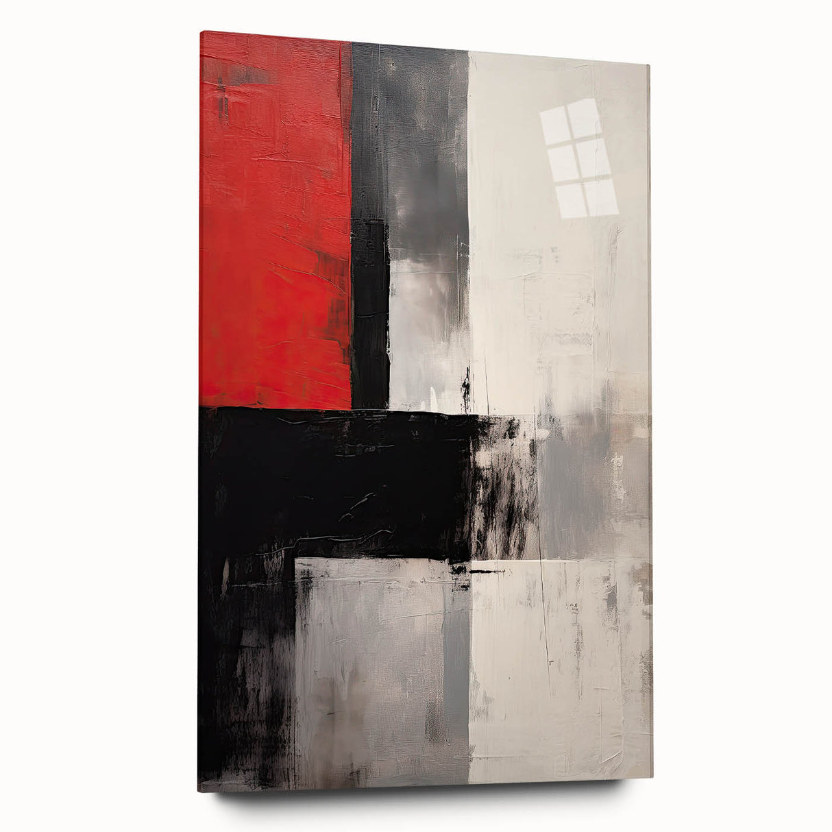 Abstract minimalist wall art displayed in a modern acrylic frame, highlighting soft pastel colors of blue, pink, and white, ideal for contemporary decor.