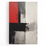 Abstract minimalist wall art on stretched canvas showcasing soft, muted colors and fluid shapes, perfect for modern home decor, front view display.