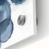 Contemporary Abstract Canvas – Fluid Navy Blue Ink Bloom Artwork