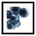 Contemporary Abstract Canvas – Fluid Navy Blue Ink Bloom Artwork