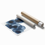 Contemporary Abstract Canvas – Fluid Navy Blue Ink Bloom Artwork