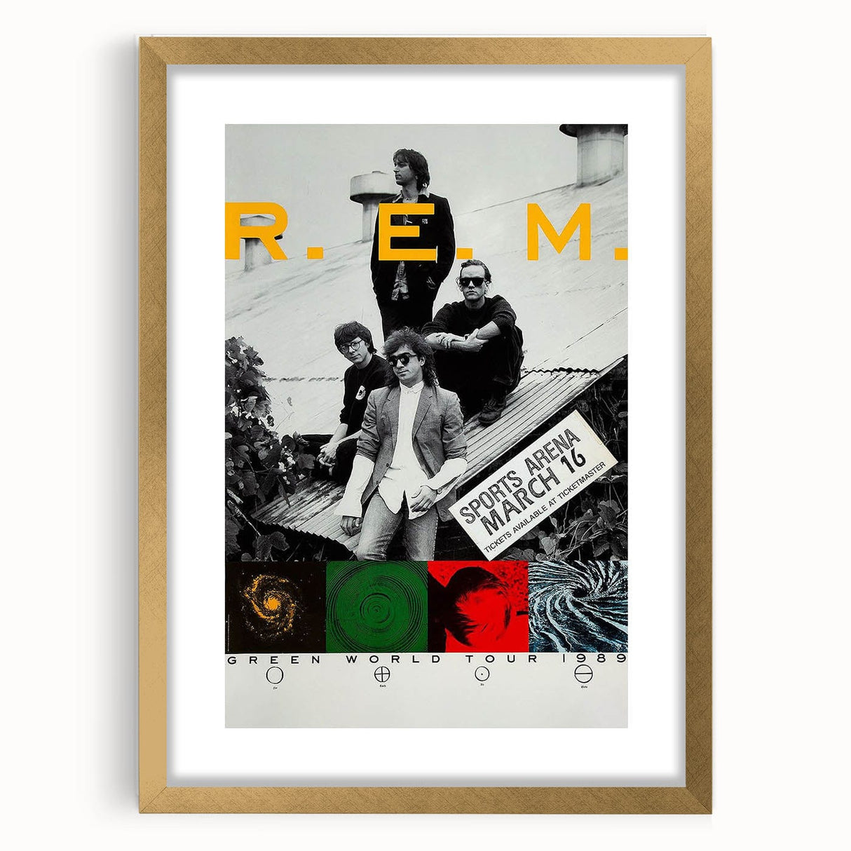 R.E.M. 1989 Green World Tour Poster | Vintage Rock Art