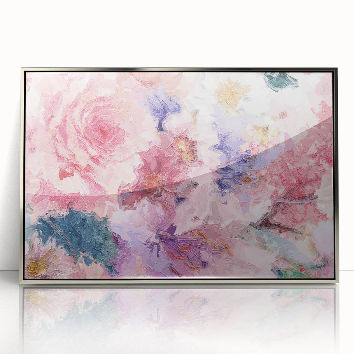 Romantic Floral Elegance - Modern Living Room Canvas Wall Art