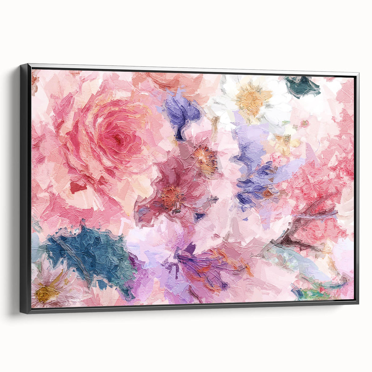 Romantic Floral Elegance - Modern Living Room Canvas Wall Art