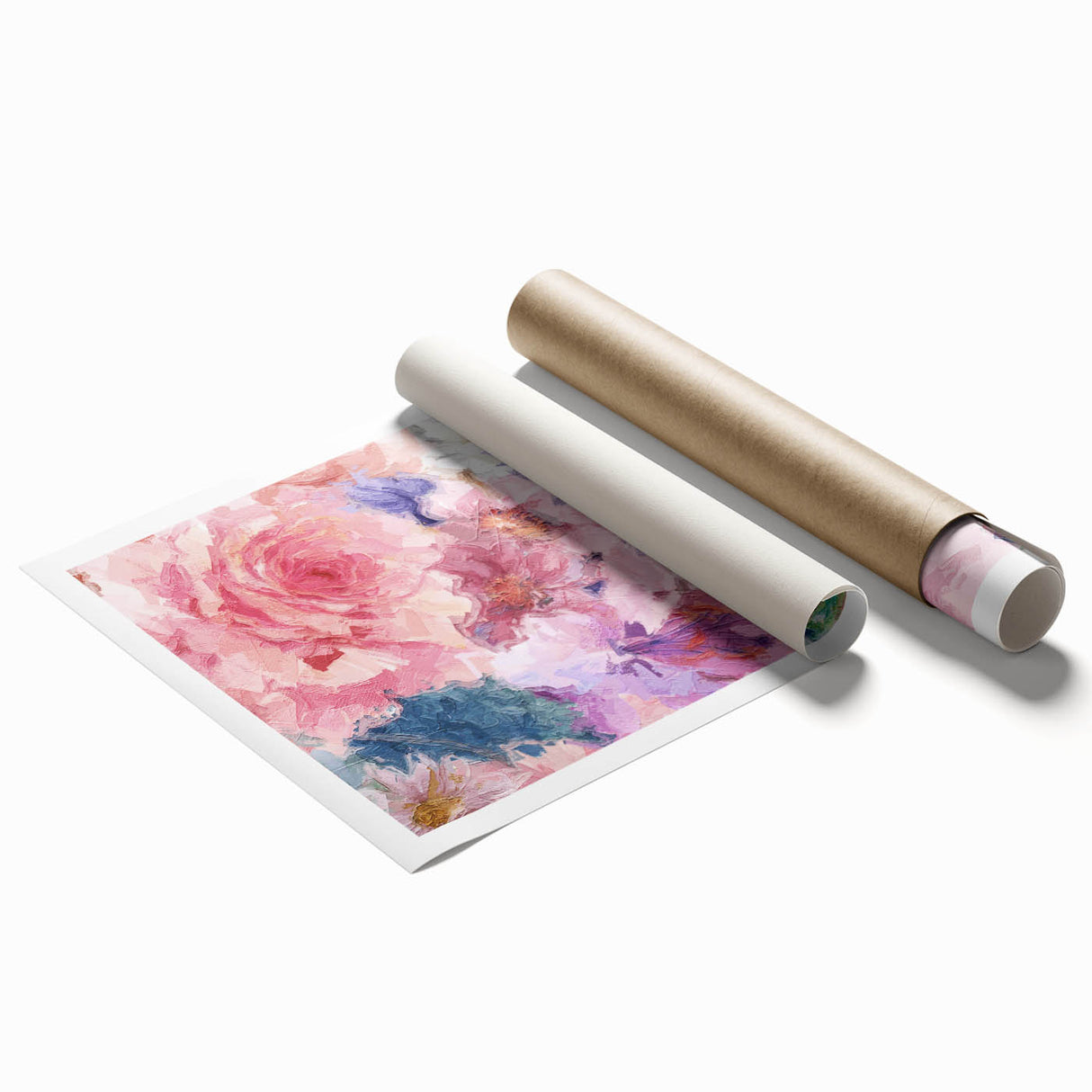Romantic Floral Elegance - Modern Living Room Canvas Wall Art