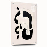 Abstract minimalist wall art featuring geometric shapes in soft pastel colors, printed on acrylic glass to enhance modern decor aesthetics. Perfect for contemporary living spaces.