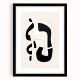 Abstract minimalist wall art framed with a white mat, showcasing geometric shapes in soft pastel colors, ideal for modern home decor and aesthetic enhancement.