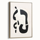 Framed minimalist wall art canvas featuring an abstract design with gold accents, displayed from a side view against a neutral background, ideal for modern decor.