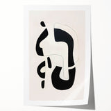 Abstract minimalist wall art print showcasing soft pastel colors and geometric shapes, elegantly rolled and packaged in a protective cardboard tube for display.