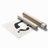 Abstract minimalist wall art print featuring soft pastel colors and geometric shapes, elegantly rolled for easy display and shipment in a protective tube.