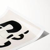 Abstract minimalist wall art print showcasing soft pastel colors and geometric shapes, elegantly rolled and ready for display, emphasizing modern decor aesthetics.