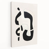 Abstract minimalist wall art on stretched canvas showcasing soft earth tones with geometric shapes, perfect for modern home decor. Side view highlights the canvas depth and texture, ideal for enhancing any living space aesthetic.