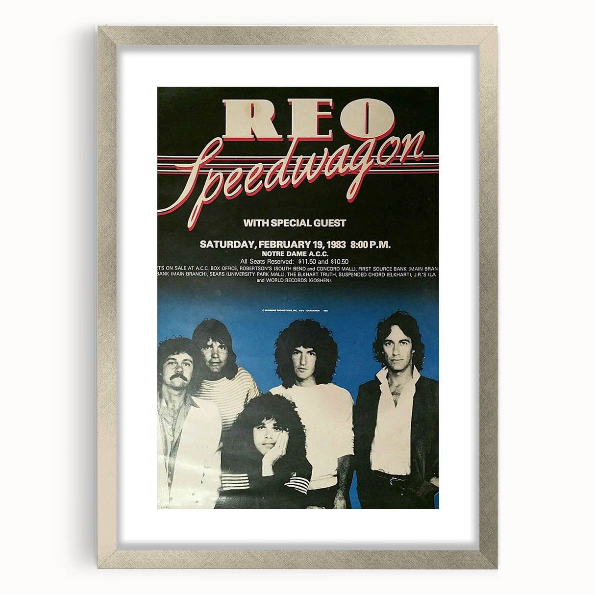 REO Speedwagon 1983 Concert Poster | Vintage Rock Wall Art